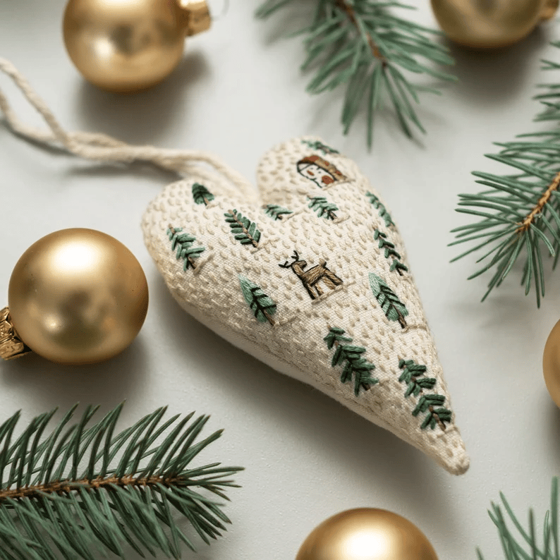 DIY Hartvormige Kerstversiering/versieringsset