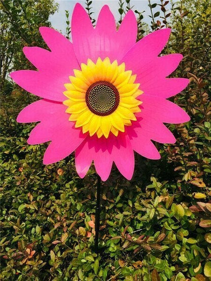 Kleurrijke zonnebloemwindmolen - voor decoratie in de tuin🌻