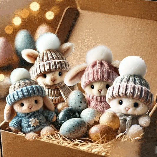 🐇 Paasactie Handgemaakte Mini Konijnen Knuffeltjes