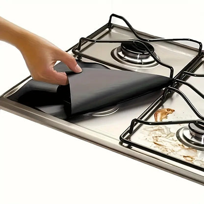Hittebestendige Anti-Aanbakhoezen voor Gasfornuizen - 4 Stuks