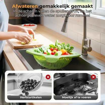 Magnetische hoekzeef voor de gootsteen
