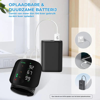 Polsbloeddrukmeter – LED-touchscreen en verstelbare pasvorm