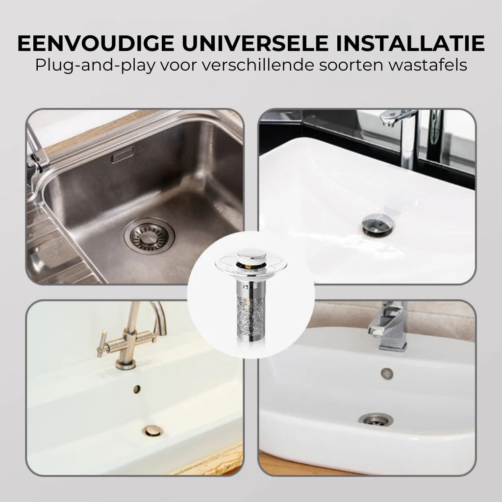 Universele pop-up afvoerstop