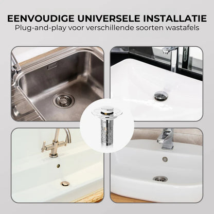 Universele pop-up afvoerstop