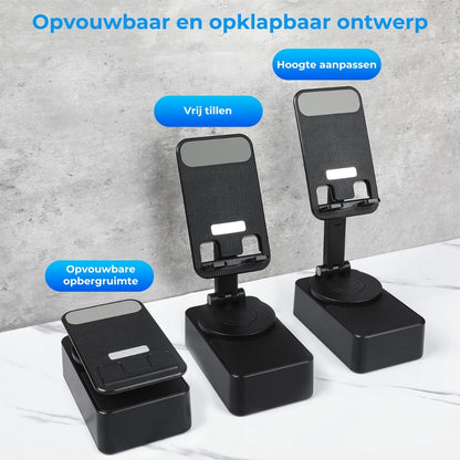 3-in-1 Opvouwbare Luidsprekerstandaard met Ingebouwde Powerbank