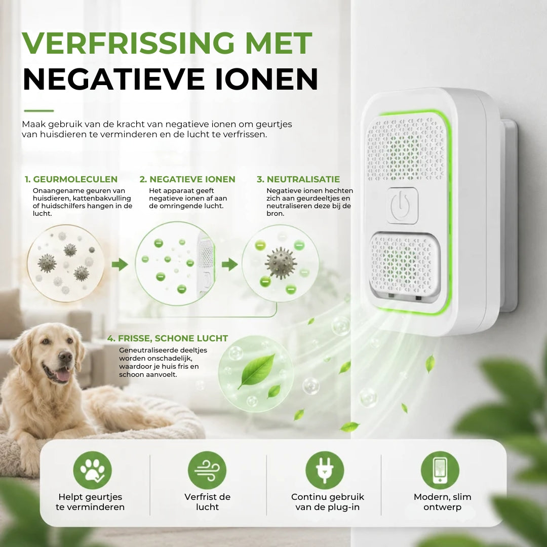 Ioniserende Luchtreiniger voor Huisdiergeurtjes