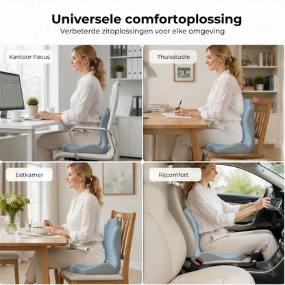Ergonomisch Zitkussen met Rugsteun van Traagschuim