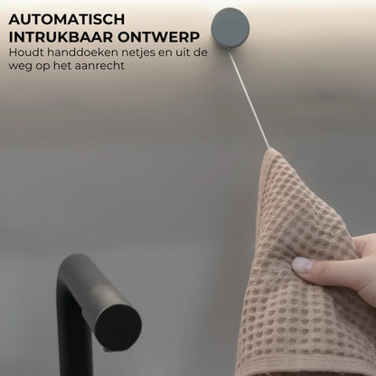 Zelfklevende Handdoekhouder met Automatisch Intrekbare Clip