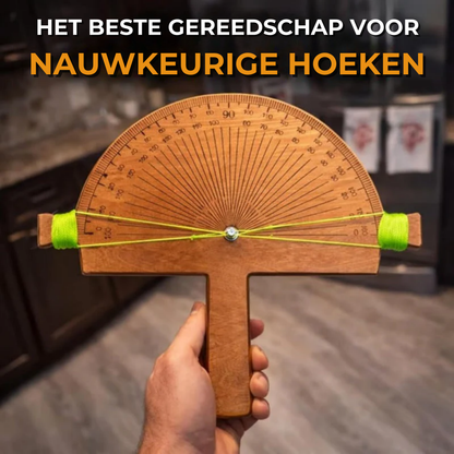 Houten hulpmiddel voor directe hoekmeting