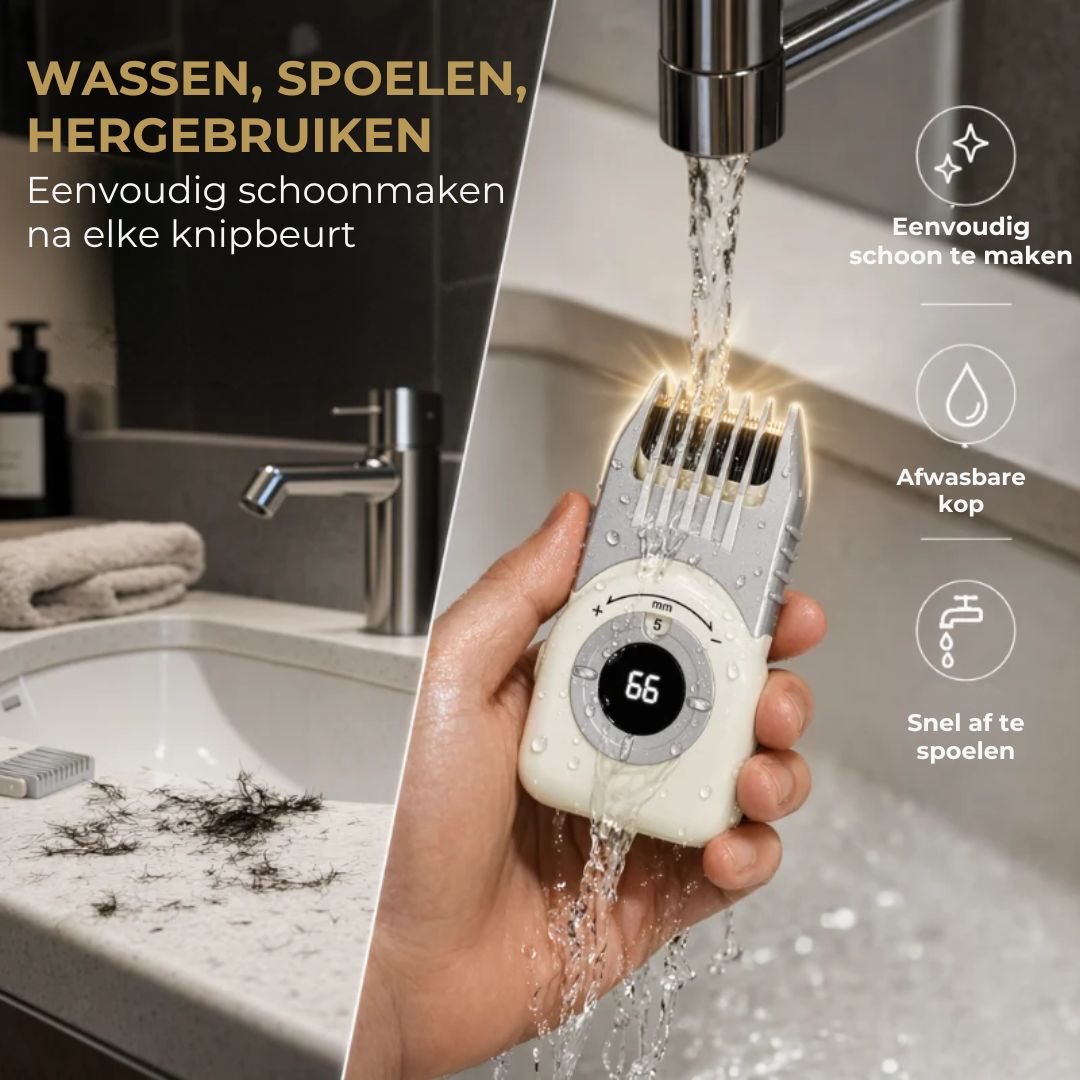 Draadloze Haartrimmer met Digitaal Display