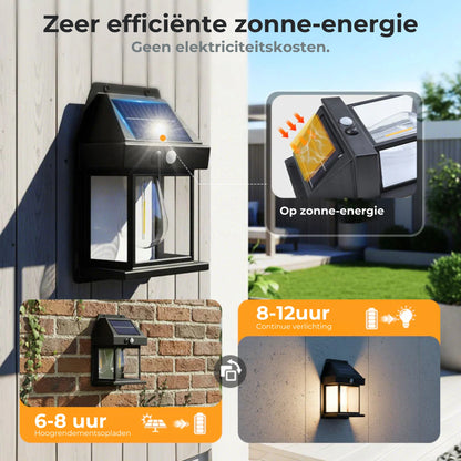 Zonne-wandlamp – Bewegingssensor & weerbestendig