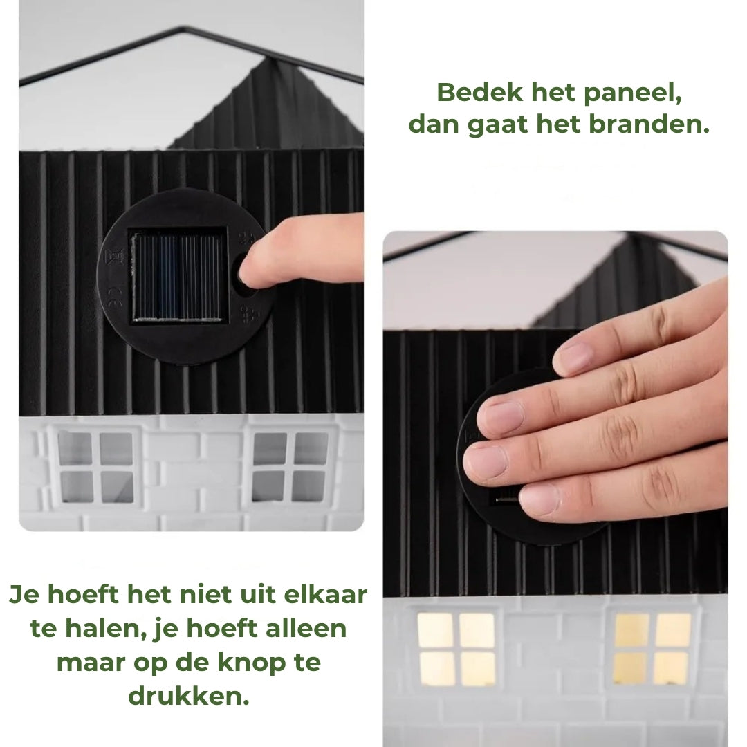 🕊️ Zonne-Energie Vogelhuisje - Automatische Verlichting