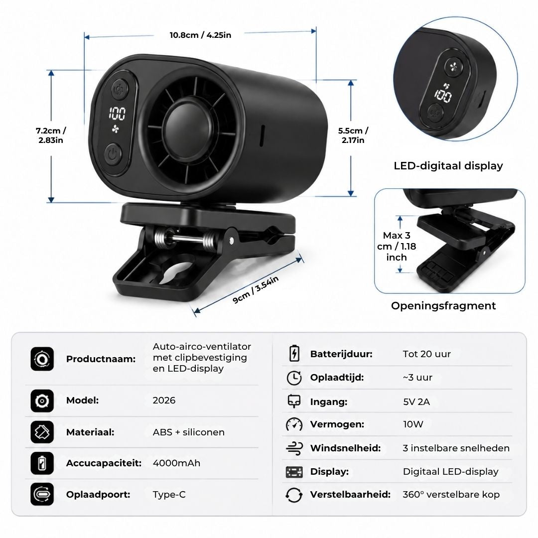 Snel Koelende Ventilator met Clip