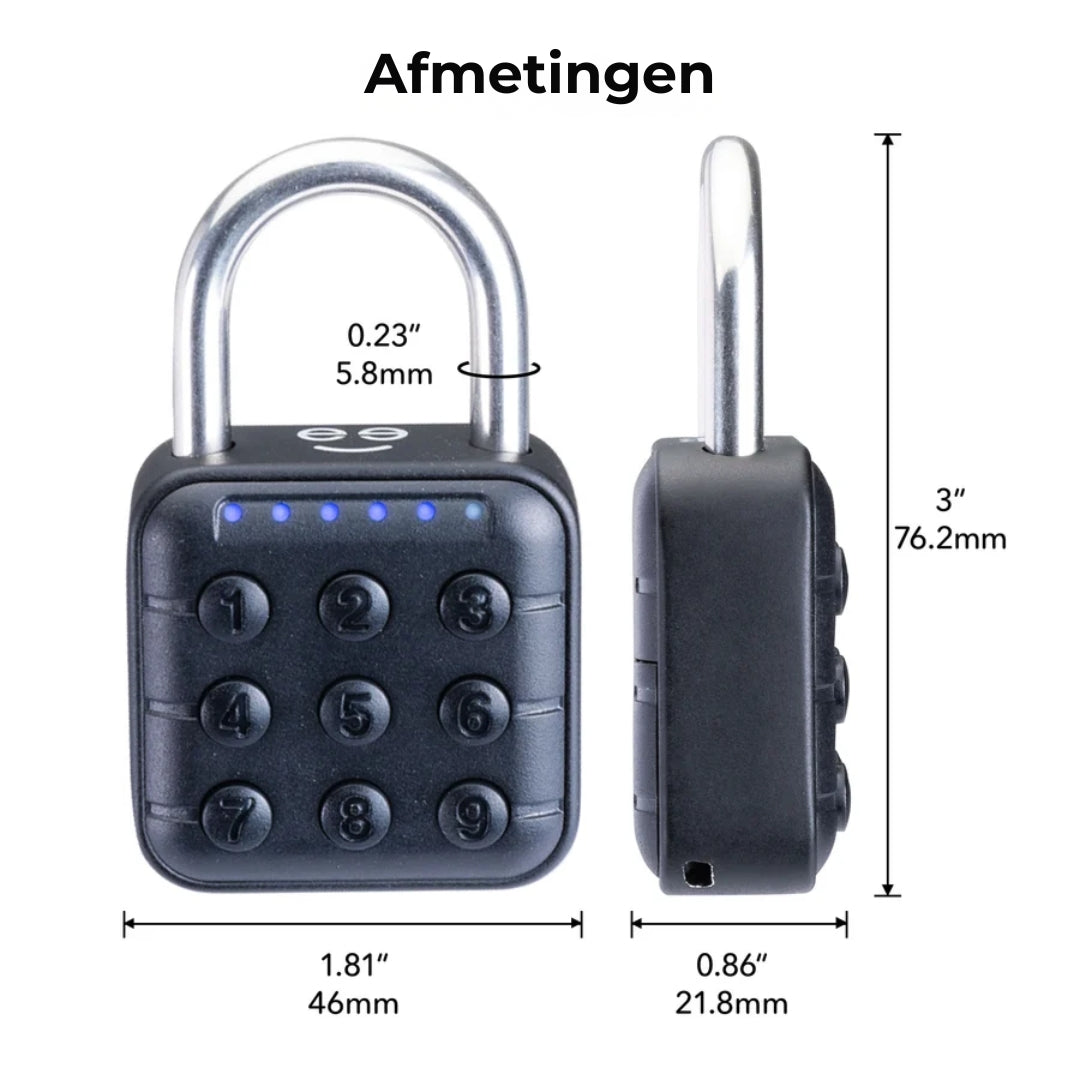 Ultrasterk Hangslot via Bluetooth of Cijfercode