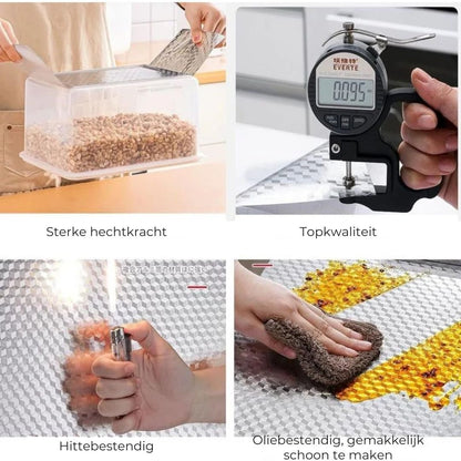 Zelfklevende Keukenfolie van Aluminiumfolie - Hitte- en Oliebestendig