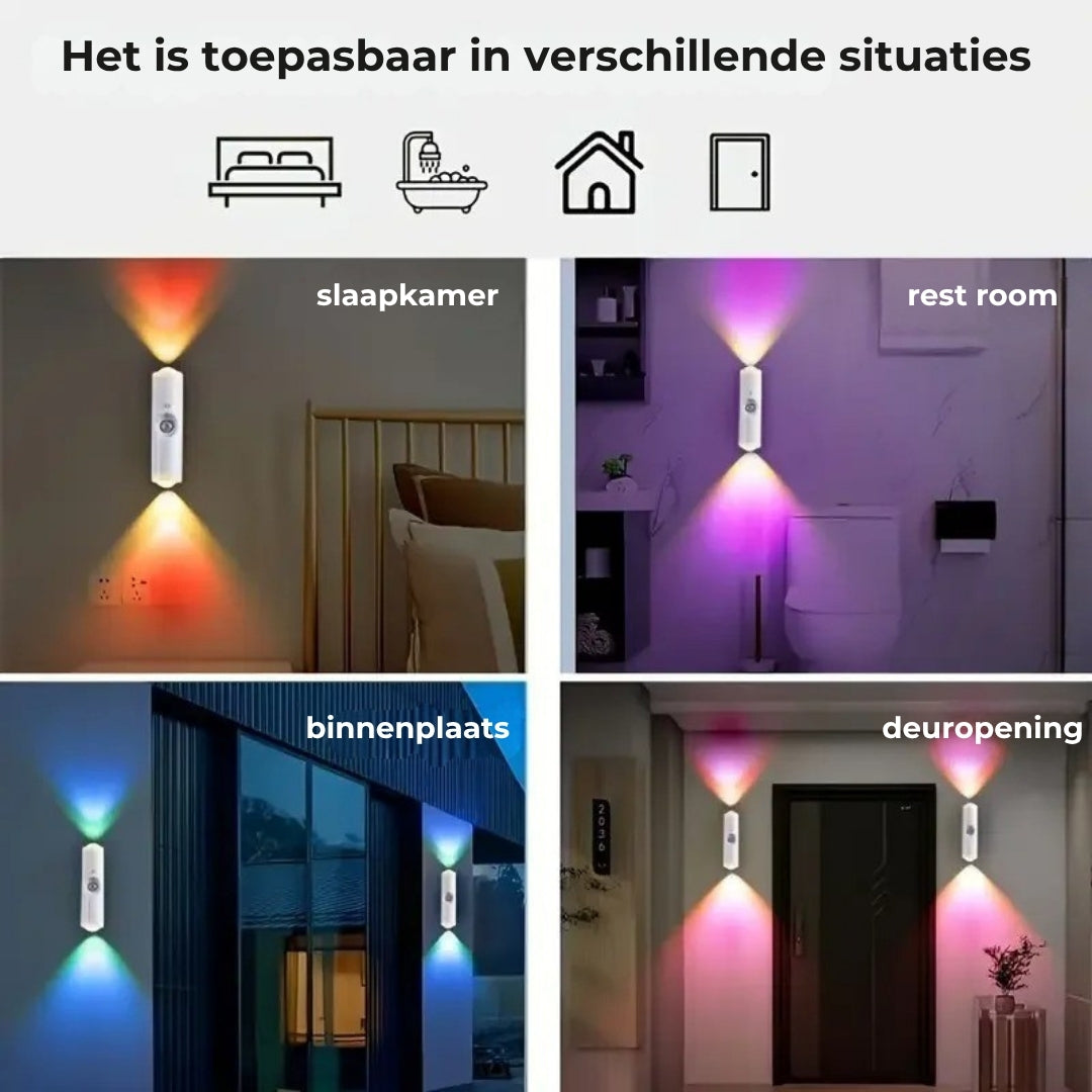 LED Wandlamp met Bewegingssensor – Draadloos, Dimbaar en USB Oplaadbaar