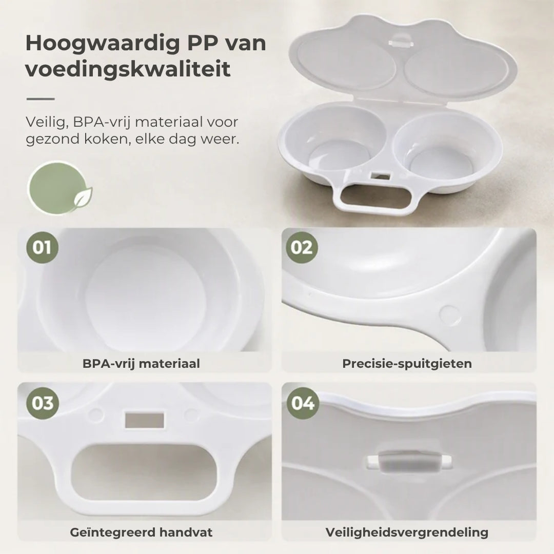 Magnetron Eierkoker met Deksel en Handvat