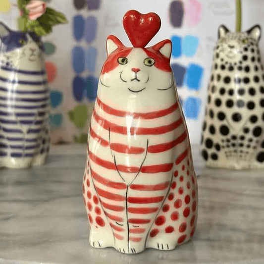 Handgeschilderde kattenvaascollectie