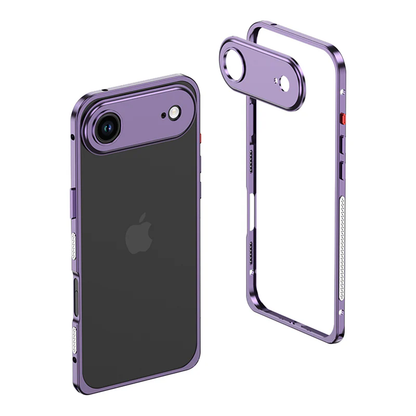 Metalen Bumper iPhone Hoesje met Camera Lens Bescherming en Transparante Achterkant
