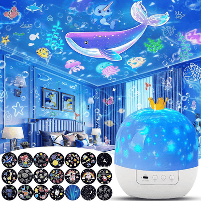 ⭐Projector-Nachtlampje Voor Kinderen 15 Sets Films🌙Type-C opladen🔋