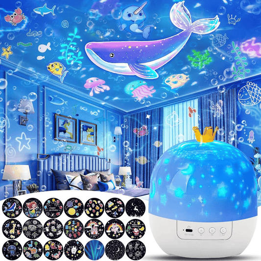 ⭐Projector-Nachtlampje Voor Kinderen 15 Sets Films🌙Type-C opladen🔋