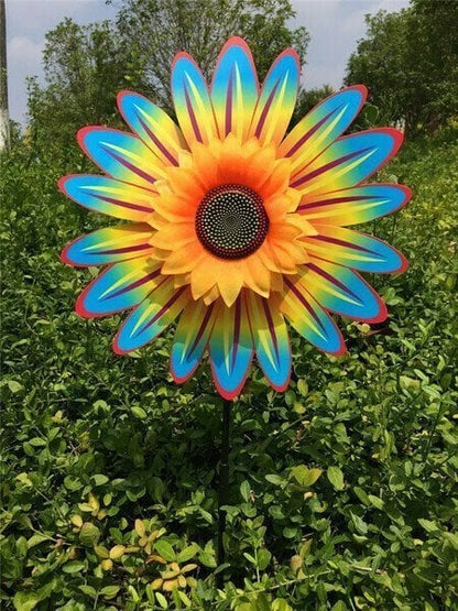 Kleurrijke zonnebloemwindmolen - voor decoratie in de tuin🌻