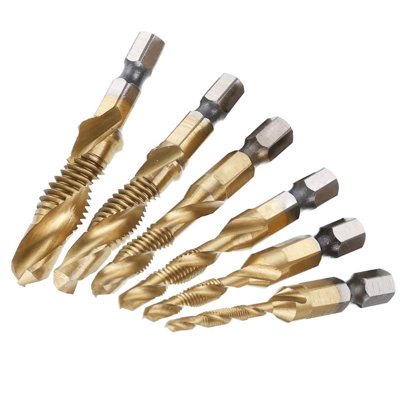 6-delige Boor- en Tapbitset met Titaniumcoating