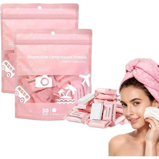 Gecomprimeerde katoenen handdoeken