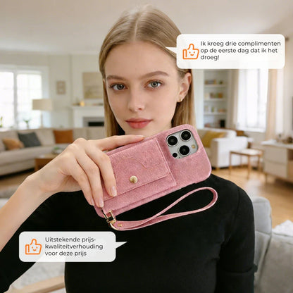🔥📱 iPhone Dames Telefoonhoes - Ingebouwde Portemonnee
