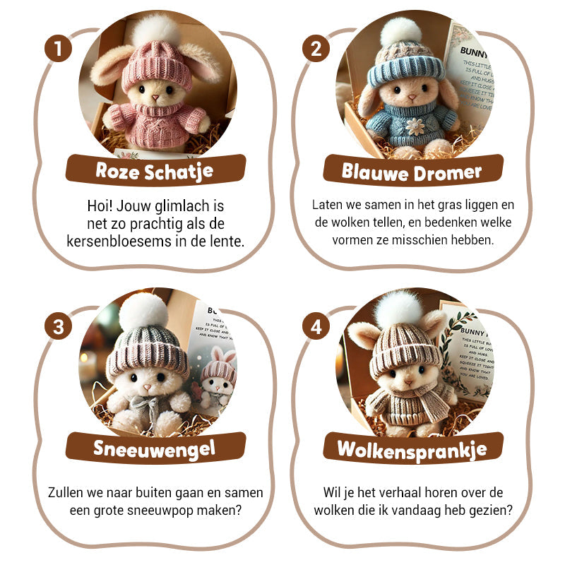 🐇 Paasactie Handgemaakte Mini Konijnen Knuffeltjes