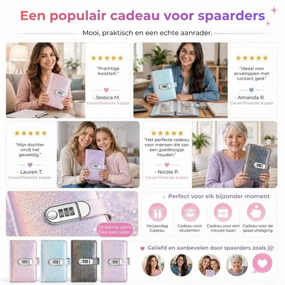 Glitter Spaarboekje met Codeslot