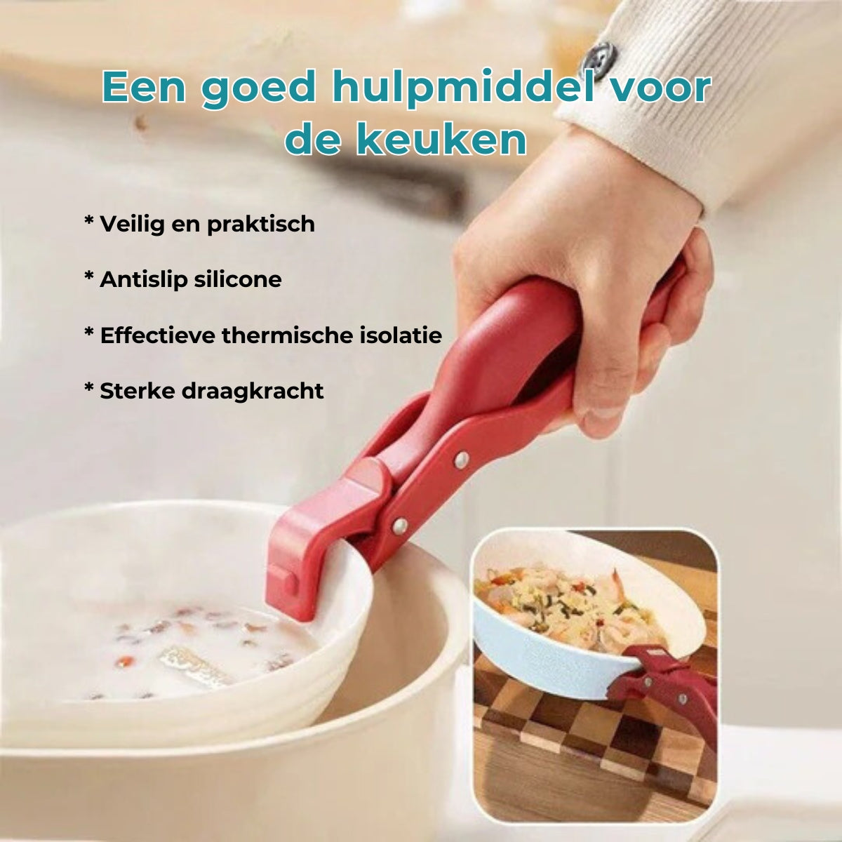 Pottang, Anti-verbranding Clip, Pottang, RVS Inmaakpot Heftang Met Pottang, Anti-verbranding Clip, Pottang, RVS Inmaakpot Heftang Met