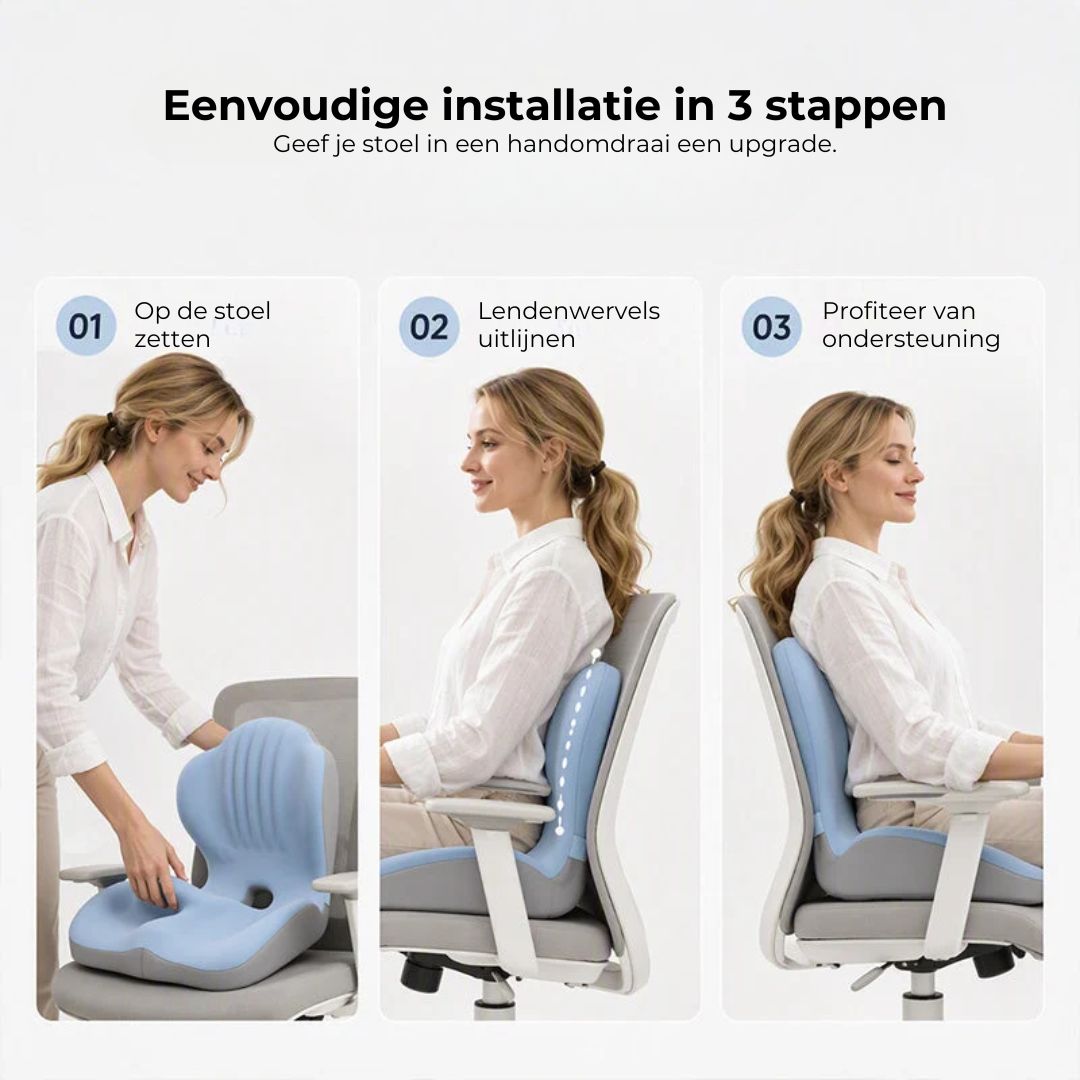 Ergonomisch Zitkussen met Rugsteun van Traagschuim