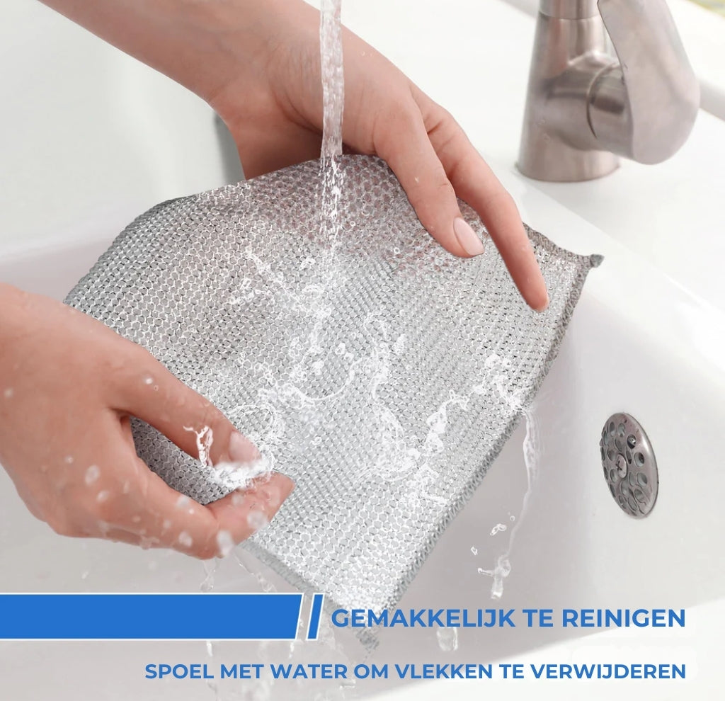 Herbruikbare Silver Mesh Schuurdoeken (10 stuks) – Hard voor vlekken, zacht voor oppervlakken
