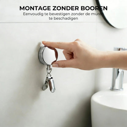 Zelfklevende Handdoekhouder met Automatisch Intrekbare Clip