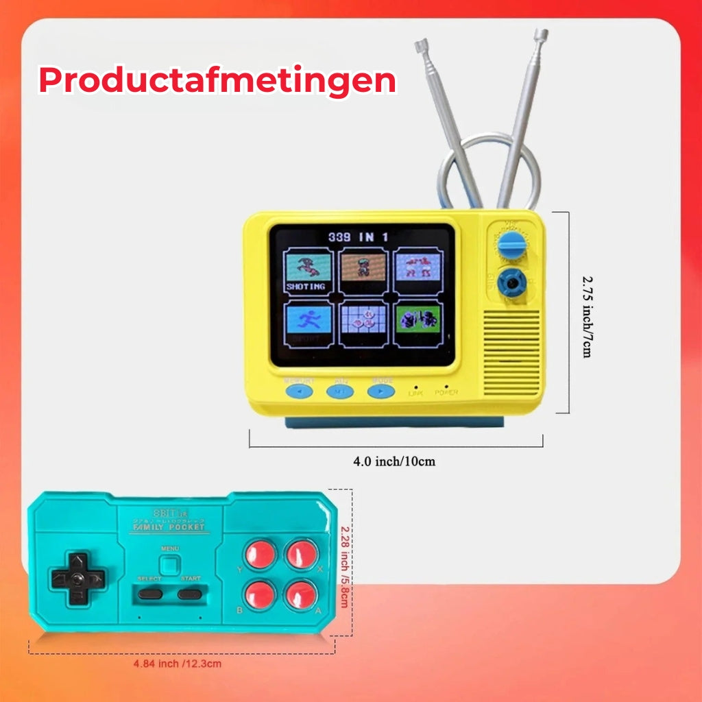 Retro Mini-TV Spelconsole met draadloze controller
