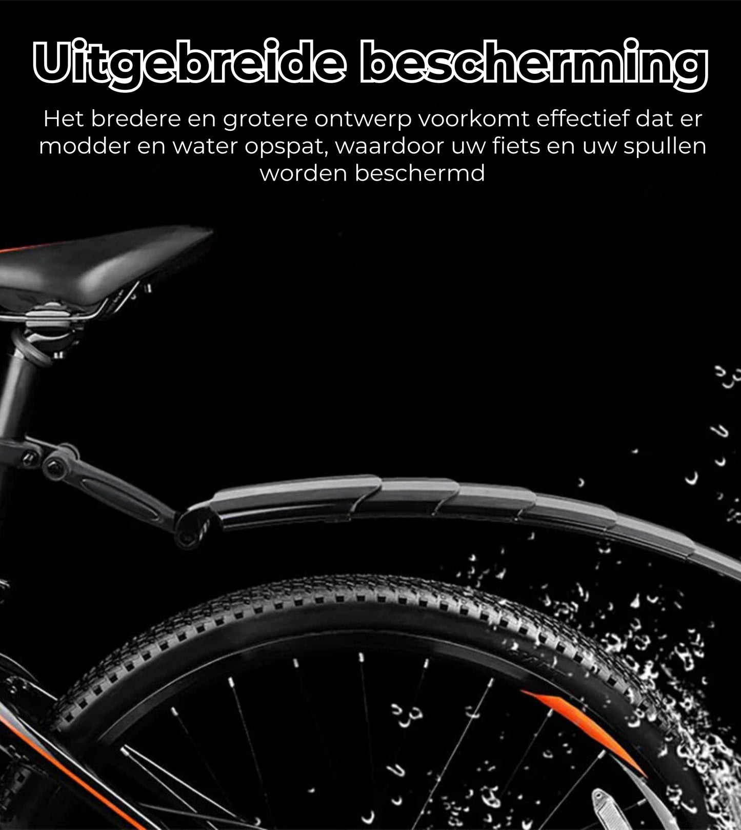 Inklapbare en verstelbare set fietsspatborden