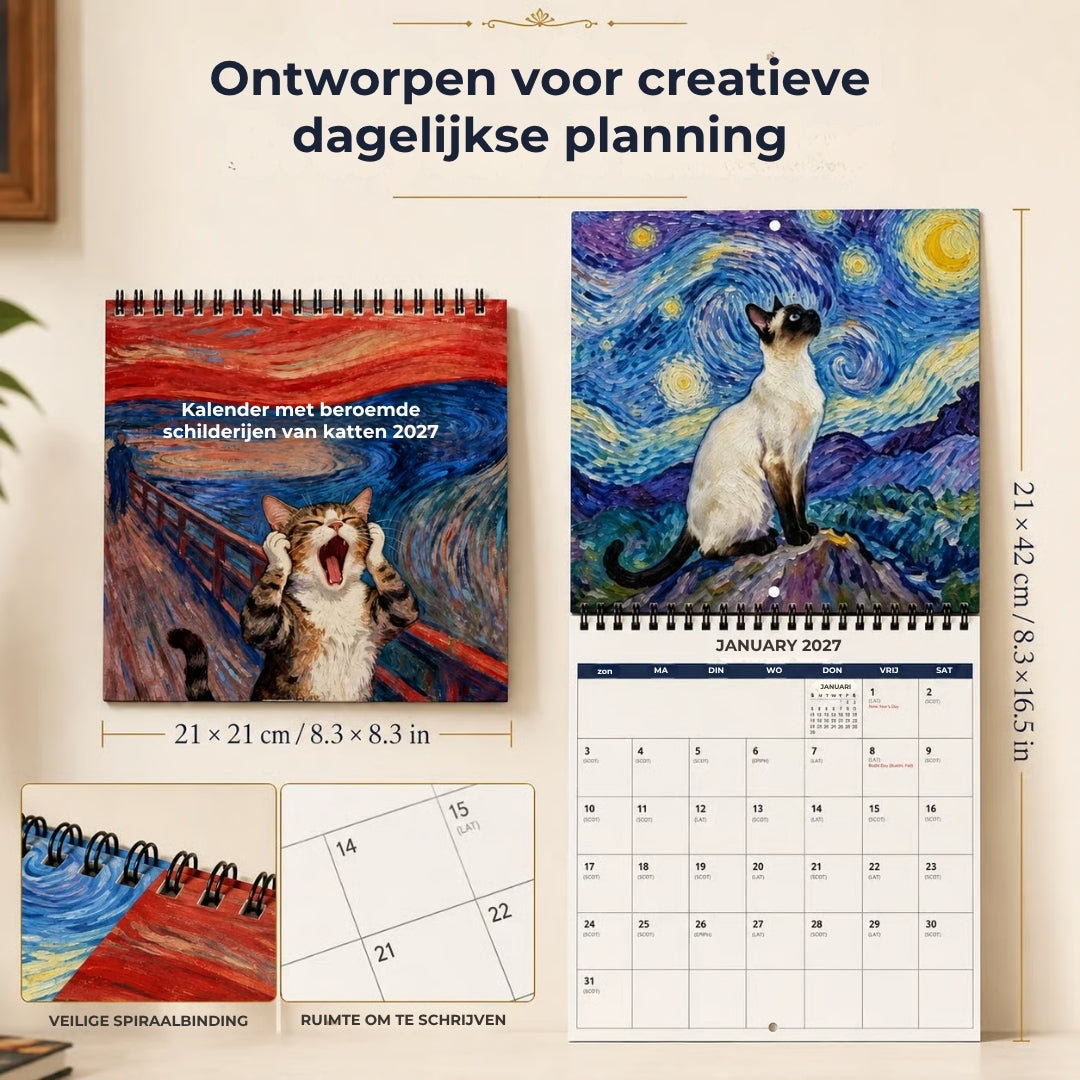 Katten Kunstkalender voor 2027