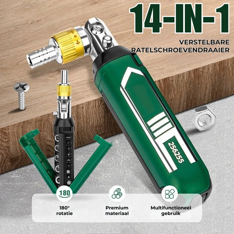 14-in-1 verstelbare ratelschroevendraaier