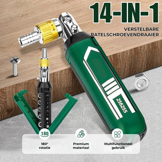 14-in-1 verstelbare ratelschroevendraaier