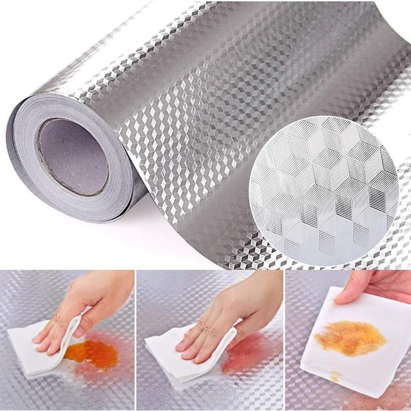 Zelfklevende Keukenfolie van Aluminiumfolie - Hitte- en Oliebestendig