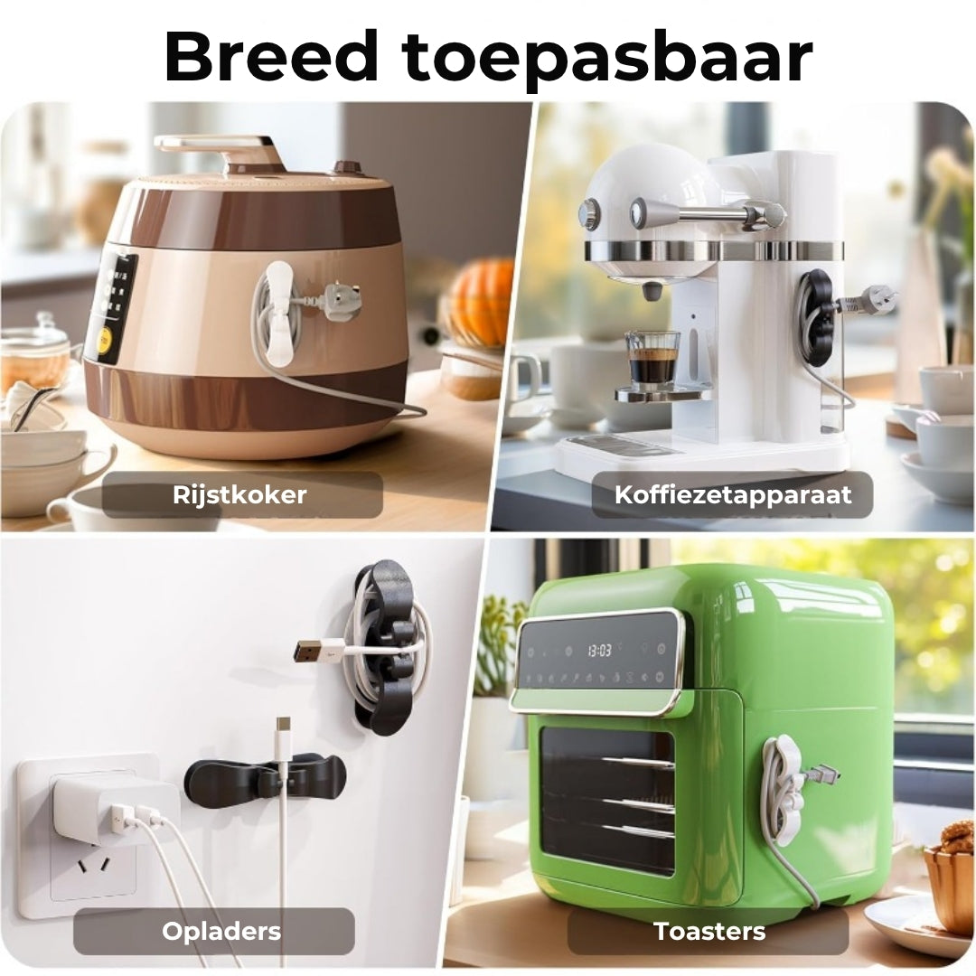 Oplader- en snoerhouders (6 stuks)