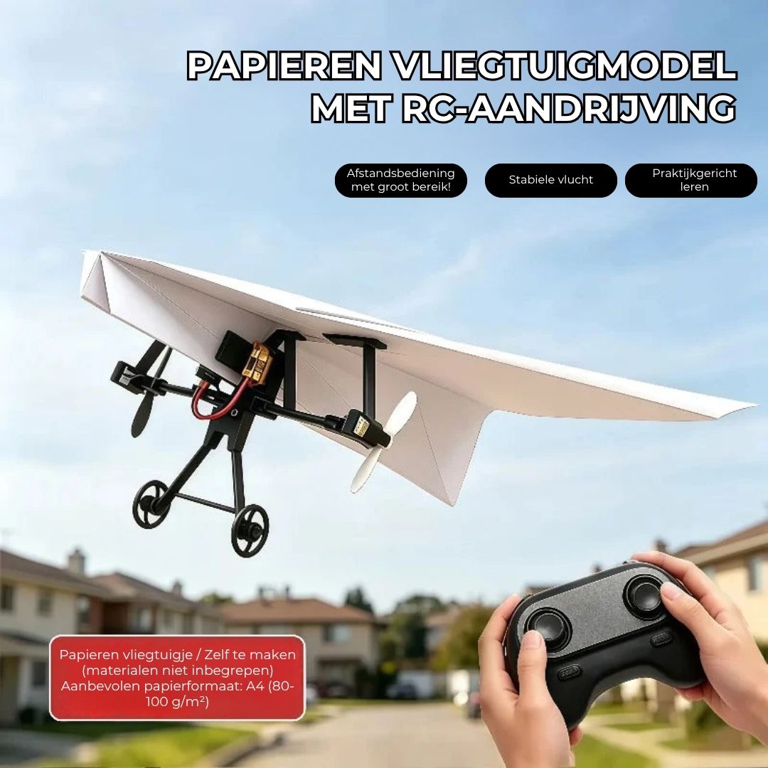 RC-ombouwset voor papieren vliegtuigjes