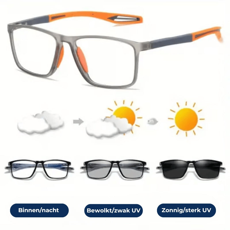 👓️ Bifocale, ultralichte blauwlichtbril - Sportief model