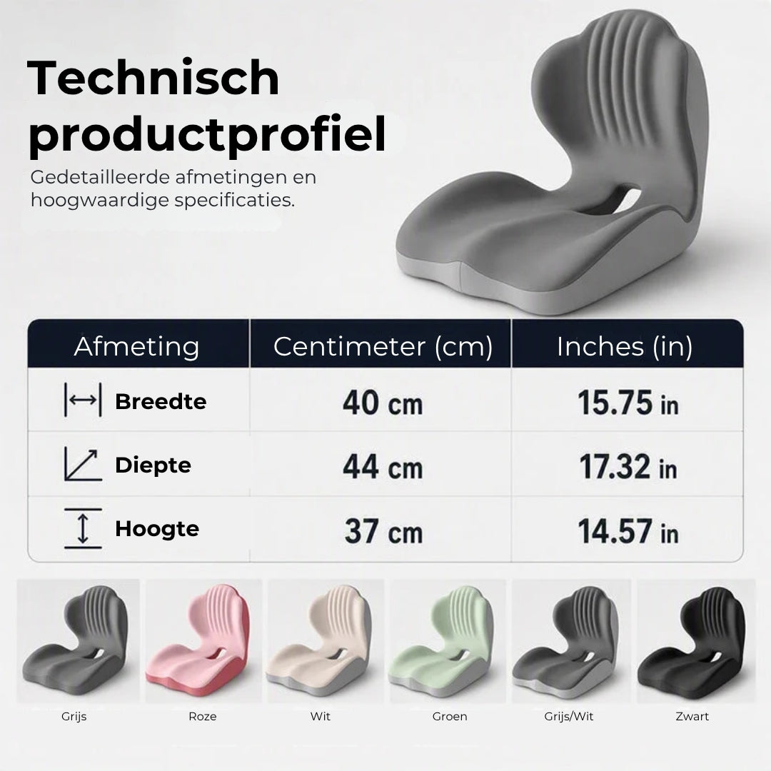 Ergonomisch Zitkussen met Rugsteun van Traagschuim