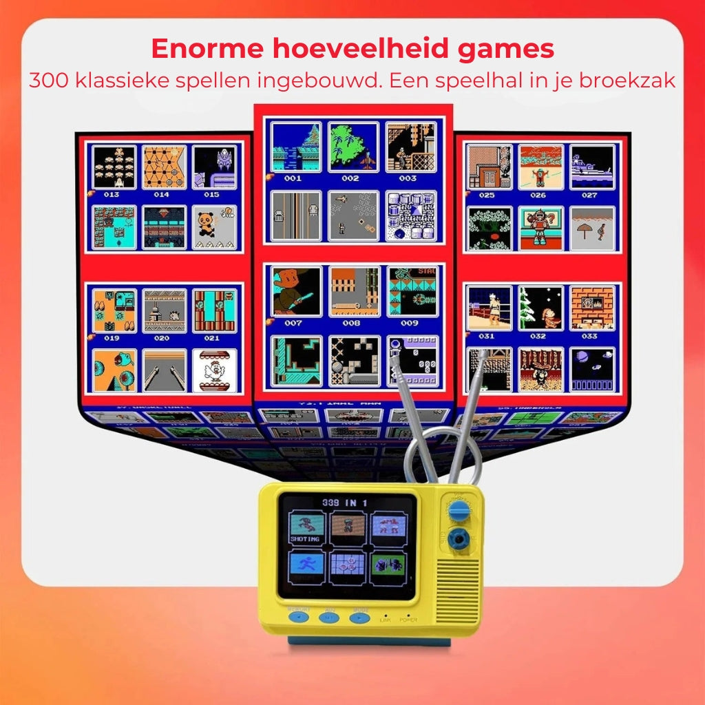 Retro Mini-TV Spelconsole met draadloze controller