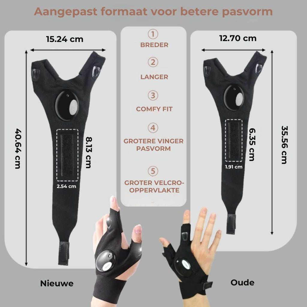 Handsfree LED zaklamp Waterdichte handschoenen