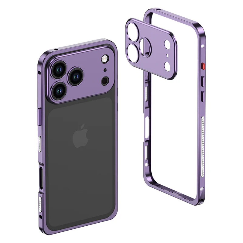 Metalen Bumper iPhone Hoesje met Camera Lens Bescherming en Transparante Achterkant
