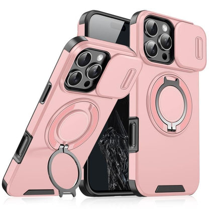 iPhone Hoesje met schuifbaar cameradeksel en draaibare ringstandaard