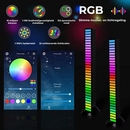 🎶 LED Muziekgestuurde Lamp – jouw mobiele lichtshow!